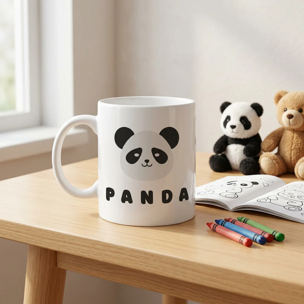 White Panda Print Coffee Mug – 330ml