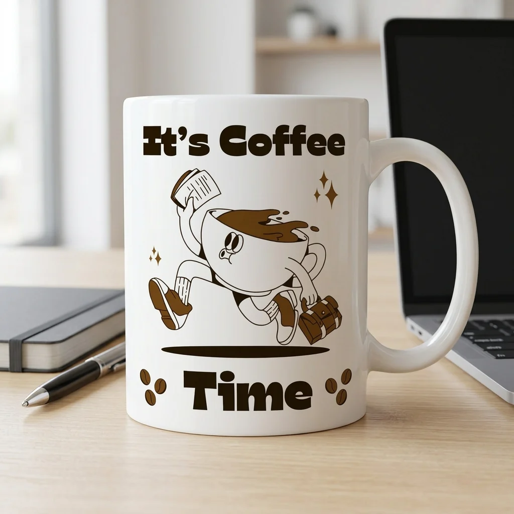 White Coffee Print Mug – 300ml