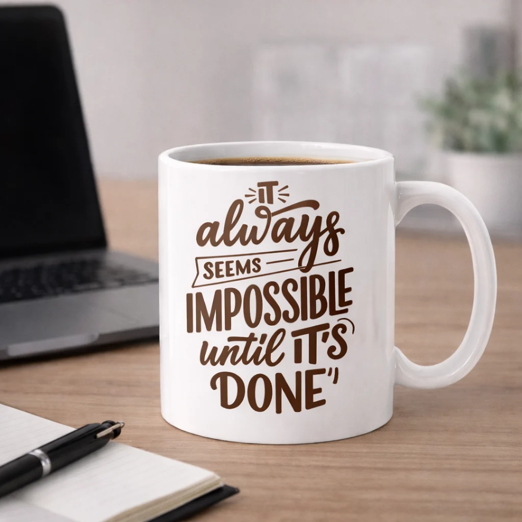 Ceramic Inspirational Quote Coffee Mug – 330ml