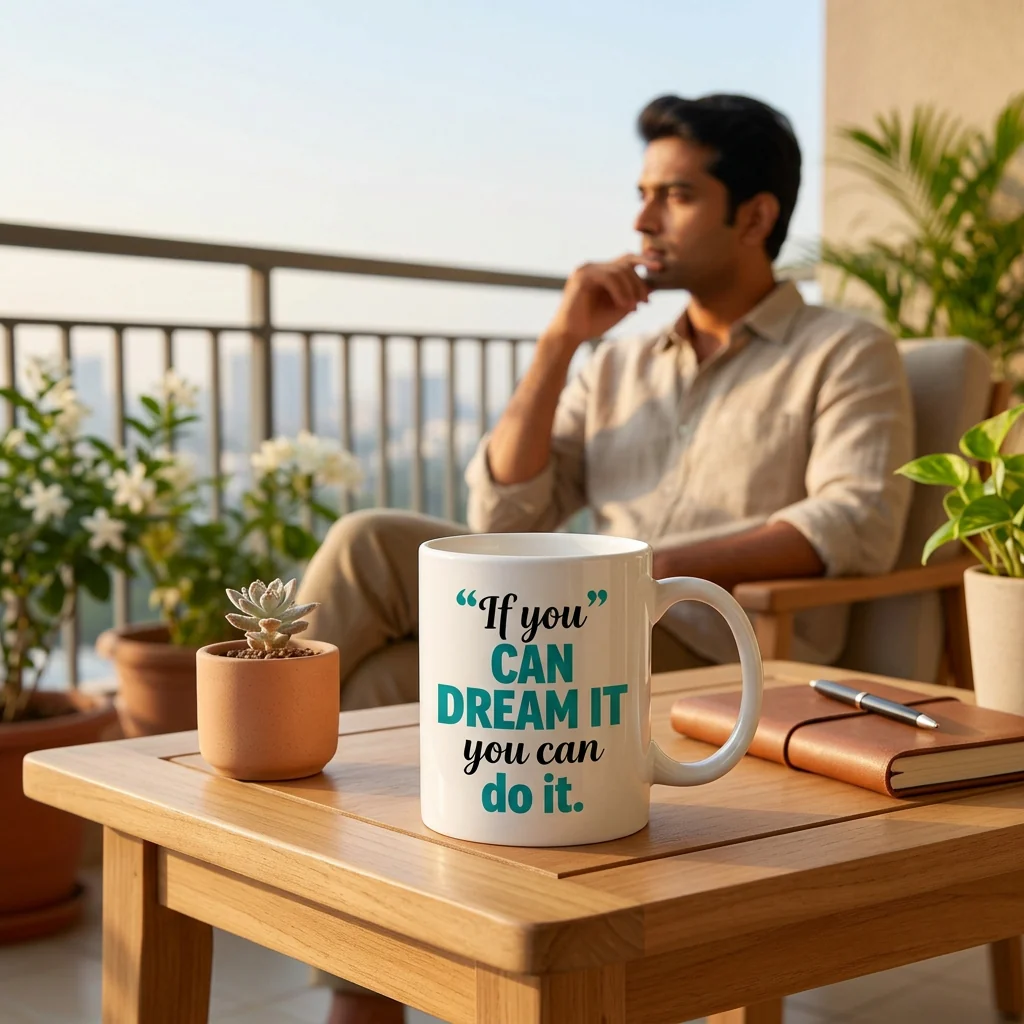 Ceramic Motivational Quote Printed Coffee Mug – 330ml