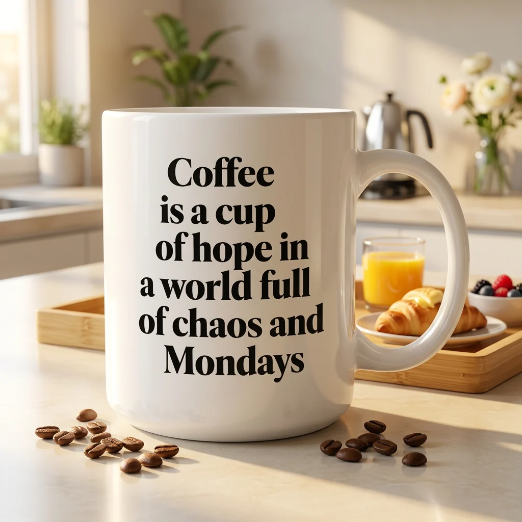 Ceramic Typography Coffee Mug – 330ml