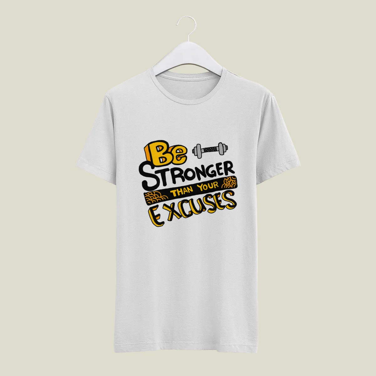White Graphic Print Poly-Cotton 200 GSM Regular Fit Unisex T-Shirt