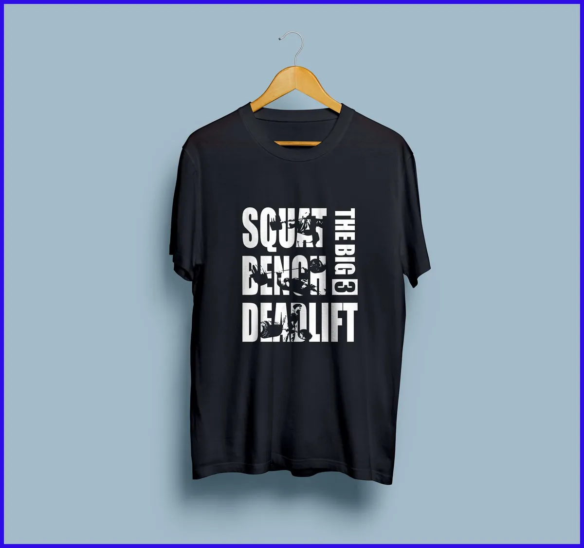Black The Big 3 Gym Graphic Print Regular Fit Unisex T-Shirt