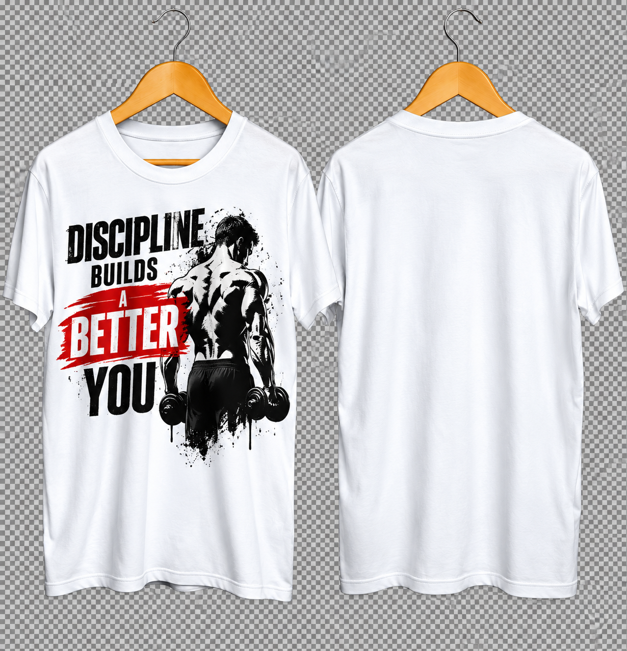 White Discipline Builds A Better You Gym Graphic Print Regular Fit Unisex T-Shirt