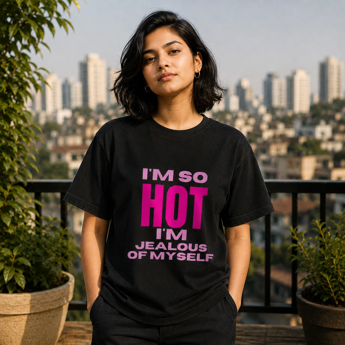 I’m So Hot I’m Jealous of Myself T-Shirt – Funny Confidence Quote Graphic Tee