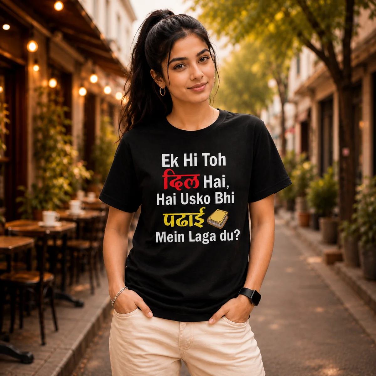 Ek Hi Toh Dil Hai T-Shirt – Funny Hindi Quote Graphic Tee