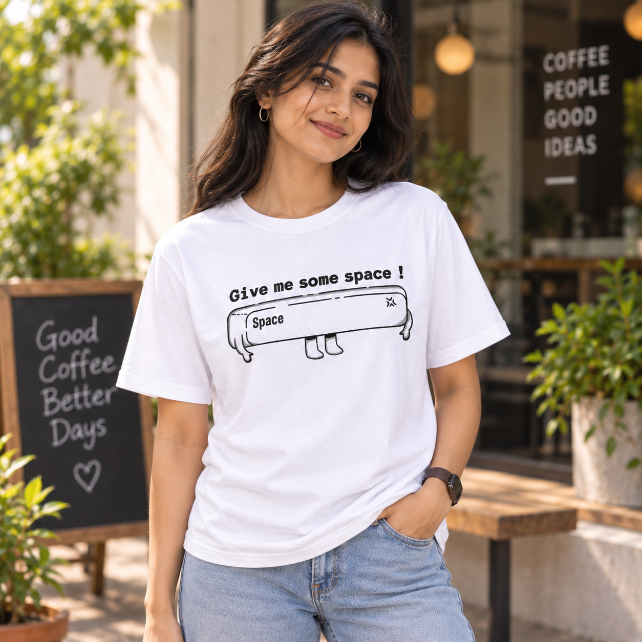 Give Me Some Space T-Shirt – Funny Introvert Cartoon Graphic Tee