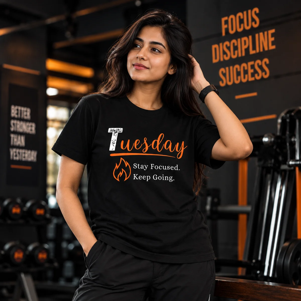 Tuesday Motivation T-Shirt – Stay Focused, Keep Going Graphic Tee