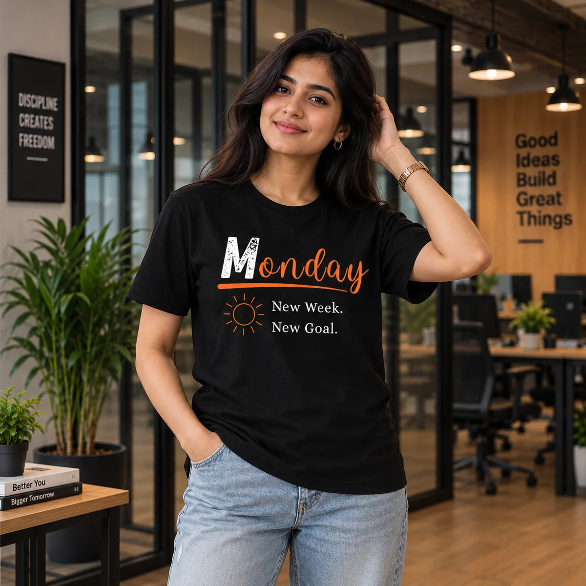 Monday Motivation T-Shirt – New Week, New Goal Graphic Tee