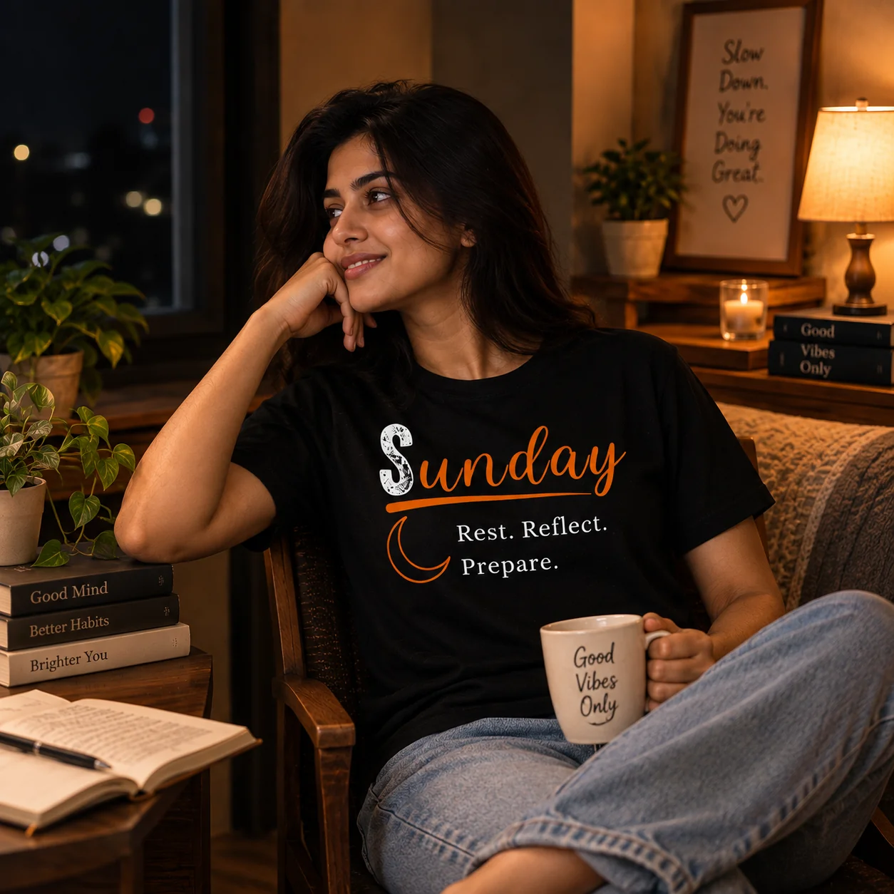 Sunday Motivation T-Shirt – Rest, Reflect, Prepare Graphic Tee