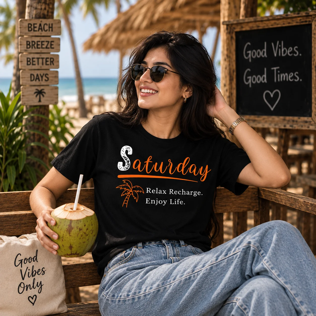 Saturday Motivation T-Shirt – Relax, Recharge, Enjoy Life Graphic Tee