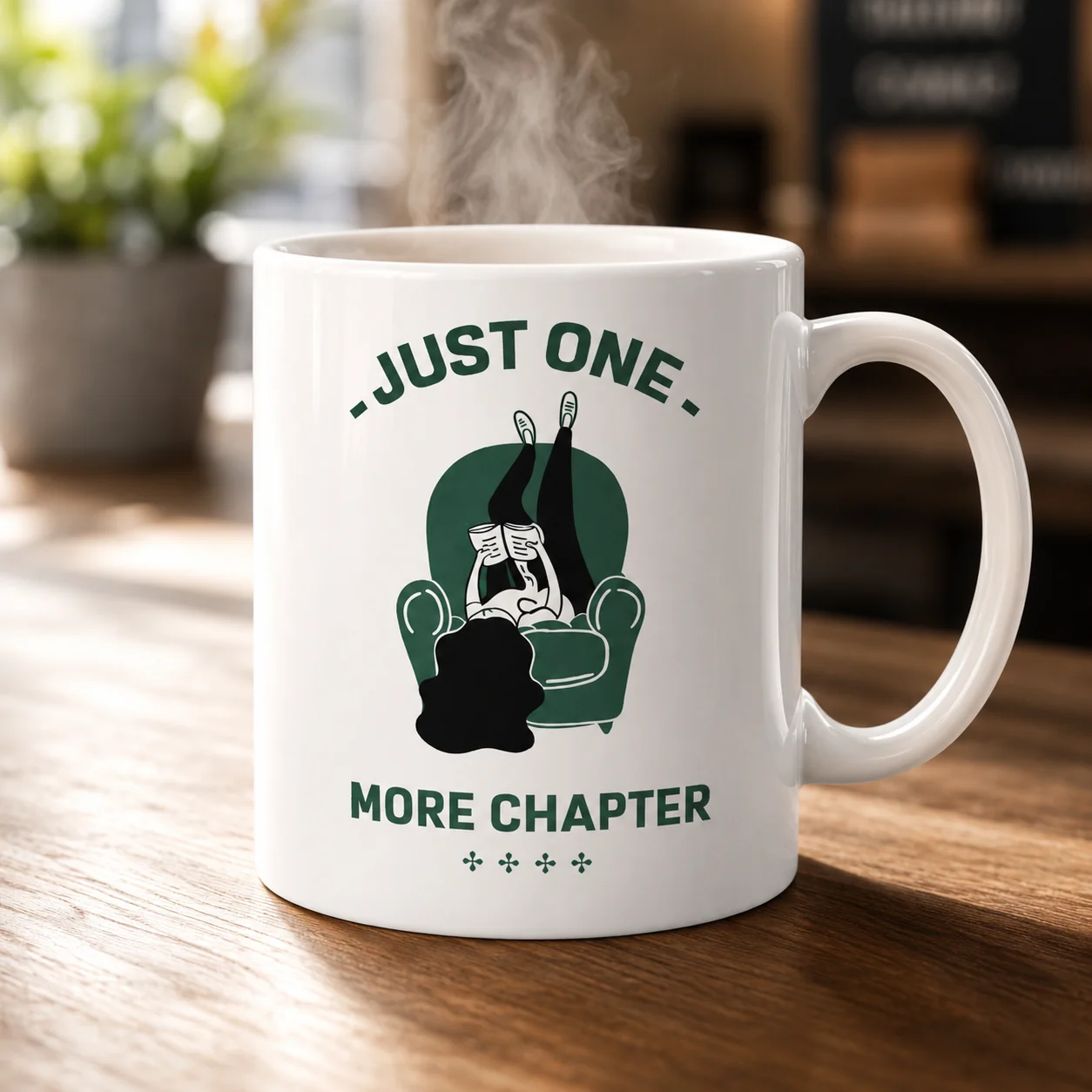 Ceramic Quote Printed Coffee Mug – Just One More Chapter